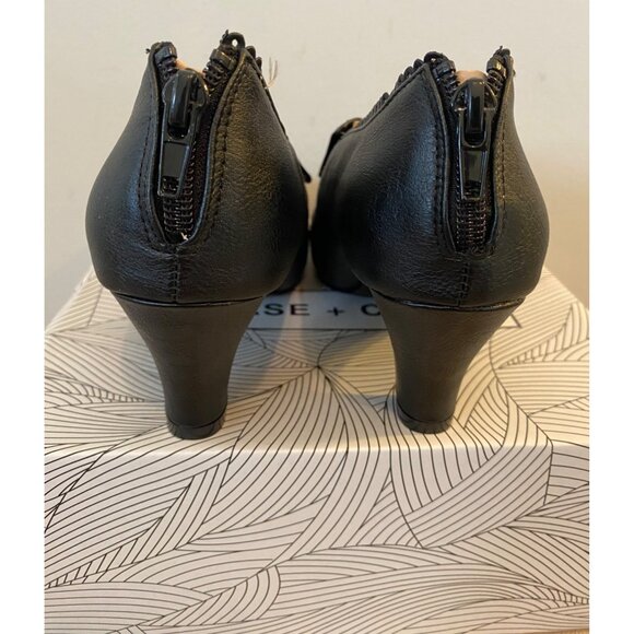 Chase + Chloe Mary Jane Heels Black Faux Leather Button Strap Size 7.5 - Picture 5 of 9